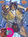  advertisement ahegao anal_orgasm anthro anthro_on_anthro anus balls big_balls big_penis bonnie_(my_life_with_fel) boon_digges brown_body brown_fur brown_hair clothing colored_nails digital_media_(artwork) duo ejaculation feet female foot_sole full_nelson fur gaping gaping_anus genitals gynomorph gynomorph/female hair hi_res hyaenid intersex intersex/female kenno_arkkan lagomorph leporid looking_pleasured mammal nails penis pussy rabbit sex_through_clothing smile through_clothing 