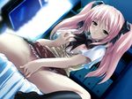  bed black_legwear blush censored choukou_sennin_haruka clothed_masturbation dutch_angle flat_chest game_cg kneehighs long_hair masturbation mosaic_censoring nipples no_bra no_panties onigirikun open_clothes open_shirt pink_hair pubic_hair pussy_juice school_uniform self_fondle shihoudou_narika shirt sitting skirt skirt_lift socks solo spread_legs sweat twintails yellow_eyes 