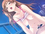  1girl amamiya_momona blue_eyes blush bottomless breasts brown_hair censored cowgirl_position day game_cg girl_on_top hair_ribbon happoubi_jin hetero large_breasts mosaic_censoring navel nipples non-web_source open_mouth outdoors penis pov resort_boin ribbon sex shirt_lift solo_focus straddling vaginal 