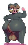  2022 anthro backsack balls big_balls big_butt butt genitals hi_res huge_butt kingofacesx lechonk looking_at_viewer looking_back male nintendo nude pok&eacute;mon pok&eacute;mon_(species) solo video_games 