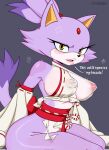  andromorph annoyed anthro big_breasts blaze_the_cat breasts clothing female hi_res humanoid intersex looking_at_viewer purple_body sega side_boob solo sonic_the_hedgehog_(series) topwear xabelha yellow_eyes 