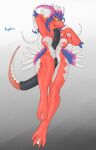  absurd_res anthro breasts dragon feathers featureless_breasts female hi_res koraidon legendary_pok&eacute;mon mangakitsune2 nintendo nude pok&eacute;mon pok&eacute;mon_(species) red_body smile solo video_games 