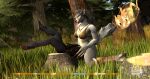  3d_(artwork) anthro black_hair black_nose blizzard_entertainment bottomless bottomless_female bottomwear bra bra_only breasts canid claws clothed clothing cunnilingus day digital_media_(artwork) digitigrade duo eyes_closed facesitting female female_on_human fire footwear grass grey_body hair hi_res human human_on_anthro interspecies jacket jewelry kespr male mammal necklace oral outside outside_sex pants partially_clothed plant sex shin_guards shoes sitting sneakers toe_claws tongue tongue_out topwear tree underwear underwear_only vaginal video_games warcraft were werecanid worgen 