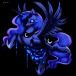  absurd_res blood blue_body blue_mane blue_tail bodily_fluids candy_gore clothing equid equine eyes_closed feathered_wings feathers female feral footwear friendship_is_magic gore guts hasbro hi_res horn intestines mammal mane misstwipietwins my_little_pony organs princess_luna_(mlp) shoes solo tears winged_unicorn wings 