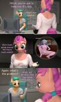 3d_(artwork) absurd_res anthro anthrofied breasts comic digital_media_(artwork) english_text equid equine female genitals hasbro hi_res hitch_trailblazer_(mlp) horn izzy_moonbow_(mlp) male mammal mlp_g5 my_little_pony papadragon69 pussy spread_legs spreading sunny_starscout_(mlp) text unicorn 