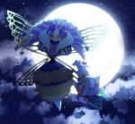  1boy 1girl antennae arthropod_girl bug cape cloud dede_(qwea_00000) disembodied_limb extra_arms gloves heart horns insect_wings kirby:_triple_deluxe kirby_(series) looking_at_another moon night night_sky no_humans pink_eyes queen_sectonia scarf sky star_(sky) taranza white_hair wings 