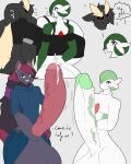  absurd_res anthro dark_green_hair female genitals goth hi_res male penis stemingbunbun 