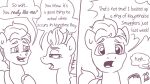  comic dialogue earth_pony english_text equid equine female hasbro hitch_trailblazer_(mlp) horse line_art male mammal mlp_g5 monochrome my_little_pony pegasus pony pony-berserker sash text two_panel_image wings zipp_storm_(mlp) 