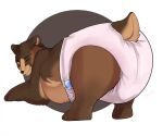  biteybaby brown_bear butt clean_diaper clothed clothed_feral clothed_male clothing diaper feral grizzly_bear kuruk_(character) looking_at_viewer mammal one_eye_closed partially_clothed presenting presenting_hindquarters raised_tail slightly_chubby ursid ursine wink winking_at_viewer winking_eye 