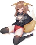  1girl animal_ears annytf brown_eyes brown_hair fox_ears fox_girl fox_tail hair_ornament highres long_hair looking_at_viewer solo sorani_(kaeru0768) star_(symbol) star_hair_ornament tail undershirt virtual_youtuber 