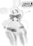  &lt;3 2022 absurd_res anthro black_and_white bow_tie clothing digital_drawing_(artwork) digital_media_(artwork) easter easter_bunny english_text hi_res holidays itzjustsoda lagomorph legwear leporid male mammal monochrome rabbit sketch solo text thigh_highs 