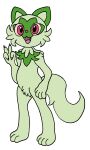  absurd_res anthro darkbolt felid feline fur green_body green_fur hi_res male mammal nintendo nude pok&eacute;mon pok&eacute;mon_(species) pokemon_scarlet pokemon_violet red_eyes solo sprigatito video_games 