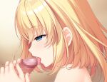  1girl alpha_(yukai_na_nakamatachi) bangs blonde_hair blue_eyes censored eyebrows_visible_through_hair fellatio game_cg hair_between_eyes half-closed_eyes hetero licking licking_penis long_hair mosaic_censoring nagima_yumemi non-web_source oral penis profile solo_focus sousaku_kanojo_no_renai_koushiki tongue tongue_out 