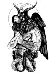  anthro balls baphomet_(deity) big_balls big_penis bovid caprine caprine_demon deity demon genitals goat goat_demon hi_res horn humanoid_genitalia humanoid_penis male mammal nipples penis pubes saggy_balls solo tuskforce wings 