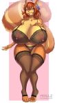  accessory anthro areola autumn_(cryptozoo) big_areola big_breasts big_tail bra breasts clothing curvy_figure female flower flower_in_hair fluffy fluffy_tail hair hair_accessory hi_res huge_breasts hybrid kallz lace legwear lingerie mammal markings mephitid nipples panties plant rodent sciurid skunk solo standing striped_markings striped_tail stripes tail_markings thigh_highs tight_clothing underwear voluptuous wide_hips 