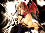  akamaru ass bat_wings blonde_hair demon_girl long_hair panties ragnarok_online red_eyes solo succubus_(ragnarok_online) underwear wings 