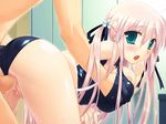  :o aqua_eyes bent_over blush breast_grab breasts doggystyle from_behind grabbing hair_ribbon hand_under_clothes hand_under_shirt hand_under_swimsuit koibito_doushi_de_suru_koto_zenbu large_breasts long_hair miyasu_risa one-piece_swimsuit penis pink_hair ribbon school_swimsuit sex shirt solo_focus sonoo_koo swimsuit swimsuit_aside twintails uncensored vaginal wet 