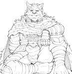  anthro armor blaidd_(elden_ring) canid canine canis cape clothing elden_ring fangs fromsoftware hi_res male mammal scar solo urakata5x video_games wolf 