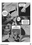  anthro bottomwear clothed clothing comic cricetid english_text eyes_closed female hamster hi_res male mammal monochrome nimzy noms_(nimzy) rodent skirt smile text 