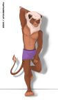  clothing felid feline hands hi_res lion mammal mane pantherine paws standing thathornycat underwear 