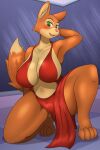  2:3 absurd_res anthro big_breasts big_butt blush breasts butt butt_from_the_front canid canine cel_shading checkered_floor cleavage cleavage_cutout clothed clothing crouching curvy_figure cute_fangs daphne_dress diane_foxington dipstick_tail dreamworks dress dutch_angle facial_piercing female fox full-length_portrait glass glistening glistening_body glistening_breasts glistening_clothing glistening_eyes green_eyes hand_behind_back hand_behind_head hi_res huge_breasts huge_thighs inner_ear_fluff inside johnmarten kneeling looking_at_viewer mammal markings multicolored_body navel open_mouth orange_body piercing pink_nose portrait raised_arm raised_tail red_clothing red_text shaded skimpy smile solo spread_legs spreading tagme tail_markings teeth text the_bad_guys thick_thighs tight_clothing tuft two_tone_body voluptuous wall_(structure) wide_hips window yellow_body 