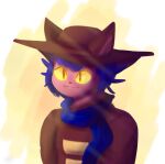  ambiguous_gender domestic_cat felid feline felis glowing glowing_eyes humanoid mammal niko_(oneshot) oneshot scarf shaded soft_shading solo video_games 