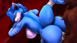  3d_(artwork) anthro big_breasts big_butt blue_body blue_eyes blue_fur blue_hair bodily_fluids breasts butt canid canine cum cum_in_pussy cum_inside dark_body dark_skin detailed_background digital_media_(artwork) doggystyle duo erection faceless_character faceless_male fangs female female_penetrated fluffy fluffy_tail fox from_behind_position fur genital_fluids genitals hair hi_res human human_on_anthro interspecies krystal looking_pleasured male male/female male_penetrating male_penetrating_female mammal mommyosha multicolored_body multicolored_fur nintendo nipples open_mouth open_smile penetration penis pussy saliva sex smile star_fox teeth tongue tongue_out two_tone_body two_tone_fur vaginal vaginal_penetration video_games white_body white_fur 