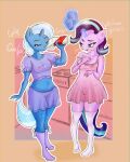  anthro breasts clothed clothing drinking_milk duo equid equine female female/female fluffy friendship_is_magic genitals hair hasbro hi_res horn legwear levitation mammal milk mistleinn my_little_pony nipples purple_eyes purple_hair pussy starlight_glimmer_(mlp) stockings trixie_(mlp) underwear unicorn 