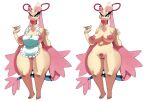  anthro apron big_breasts bittenhard breasts clothing female genitals hi_res milotic nintendo pok&eacute;mon pok&eacute;mon_(species) pubes pussy solo thick_thighs video_games 
