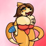  2_tails absurd_res anthro big_breasts breast_grab breast_squish breasts brown_hair butt butt_grab butt_squish clothed clothing female floatzel grey_scale_dragon hair hand_on_breast hand_on_butt hi_res huge_breasts multi_tail nintendo one-piece_swimsuit open_mouth orange_body pok&eacute;mon pok&eacute;mon_(species) red_clothing solo sophia_(pkmndiamond493) squish swimwear two_tail video_games 