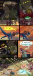  absurd_res arthropod attack comic desert dinosaur dragon dragonscape drekir dripping dromaeosaurid female feral fight forl group hi_res insect male melee_weapon oli polearm post-apocalyptic reptile ruins scalie spear stab stagur thepatchedragon theropod tribal tribal_clothing weapon wounded 