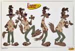  2021 alternate_species anthro barefoot bottomwear brown_body brown_fur brown_hair canid canine canis character_name cigar claws clothed clothing cosmo_kramer feet fully_clothed fur hair hi_res kosperry male mammal model_sheet pants seinfeld shirt simple_background solo tongue tongue_out topwear whiskers white_background wolf 
