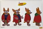  2021 alternate_species anthro barefoot belt brown_body brown_fur canid canine canis character_name clothed clothing coat domestic_dog eyewear feet fully_clothed fur george_costanza glasses herding_dog hi_res kosperry male mammal model_sheet pastoral_dog seinfeld short simple_background solo topwear welsh_corgi white_background 