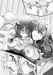  bar_censor blush breast_press breasts censored ginga_nakajima greyscale group_sex headband hetero large_breasts long_hair lyrical_nanoha mahou_shoujo_lyrical_nanoha_strikers monochrome multiple_girls multiple_paizuri open_clothes open_shirt paizuri penis shirt short_hair siblings sisters soba_(saz) subaru_nakajima symmetrical_docking threesome torn_clothes 