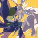  anthro bandai_namco black_body black_eyes cherubimon cherubimon_(evil) cherubimon_(good) digimon digimon_(species) duo frill_(anatomy) hi_res long_ears map1o membrane_(anatomy) membranous_frill pink_body ring yellow_eyes 