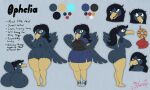  absurd_res anthro avian beak big_breasts big_butt bird black_hair blue_body blue_eyes blue_feathers breasts butt charm clothed clothing cowl curvy_figure dark_body dark_feathers feathers female footwear front_view genitals hair hi_res huge_butt long_hair looking_at_viewer looking_back miso_souperstar model_sheet murkrow nintendo nipples nude off/on open_mouth ophelia_(miso_souperstar) pallet pok&eacute;mon pok&eacute;mon_(species) pok&eacute;morph ponytail presenting presenting_hindquarters pussy rear_view shoes short_stack side_view smile sneakers solo talons text thick_thighs thief unamused video_games voluptuous wide_hips yellow_beak 