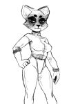  animal_humanoid anthro bodysuit cat_humanoid character_name clothing curvaceous curvy_figure digital_media_(artwork) domestic_cat felid felid_humanoid feline feline_humanoid felis female futuristic hi_res humanoid looking_at_viewer mammal mammal_humanoid pilot simple_background sketchy skinsuit smile smiling_at_viewer solo story story_in_description thick_thighs tight_clothing voluptuous white_background wide_hips 