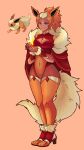  2022 absurd_res anthro big_breasts blue_eyes breasts cape cleavage_cutout clothed clothing cuff_(restraint) digital_drawing_(artwork) digital_media_(artwork) eeveelution female female_focus fire flareon full-length_portrait fur fur_lined_clothing fuzzy_tail hair hi_res high_heels humanoid legwear mxntymoon navel_outline nintendo orange_hair pok&eacute;mon pok&eacute;mon_(species) portrait restraints shaded simple_background smile solo thick_thighs thigh_highs unitard video_games wide_hips wrist_cuffs yellow_body yellow_fur yellow_tail 