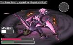  bdsm bioluminescence bondage bound crystal dragon english_text female feral forced gameplay_mechanics glowing hi_res monster pinned pornwhal rape sex solo tentacles text vaginal wyvern 