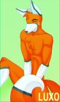  absurd_res anthro big_tail canid canine canis chest_fur fox hi_res luxoh male male/male mammal pecs pose red_wolf sfw_nudity solo spam_(zoophobia) vivzmind wolf zoophobia 