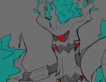  cyclops grey_background looking_at_viewer massakasama no_humans one-eyed pokemon pokemon_(creature) red_eyes simple_background solo tree trevenant upper_body 