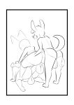  anal anal_penetration border canid canine canis damian_(zoophobia) demon group group_sex hi_res jack_(zoophobia) jackal komdog male mammal monochrome penetration sex sketch threesome white_border zill_(zoophobia) zoophobia 