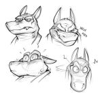 activision anthro bigdad bodily_fluids claws crash_bandicoot_(series) dingodile expression_sheet expressions male nervous scalie sharp_claws sketch snout solo sweat video_games 