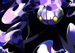  absurdres black_background chandelier chandelure commentary fire flame highres kura_(shironagasu02) no_humans pokemon pokemon_(creature) purple_fire simple_background solo yellow_eyes 