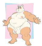  anthro balls belly big_balls cricetid ero_(character) eroborus genitals hamster male mammal moobs nipples nude overweight overweight_anthro overweight_male penis rodent simple_background solo standing thick_thighs 