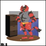  1:1 anthro bodily_fluids boss claws cum felid fire genital_fluids genitals hi_res incineroar male mammal mr.brapion muscular nintendo pantherine penis pok&eacute;mon pok&eacute;mon_(species) solo tiger video_games 