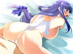  aoi_nagisa_(metalder) backboob blue_eyes blue_hair breasts breasts_outside cum cum_on_ass cum_on_body cum_on_upper_body doggystyle from_behind fuutou_shizune hair_ribbon highleg highleg_swimsuit huge_breasts long_hair looking_back one-piece_swimsuit one-piece_thong oshioki_sweetie ribbon sex sideboob solo_focus swimsuit swimsuit_aside top-down_bottom-up vaginal 