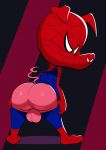  anthro balls butt into_the_spider-verse jerseydevil male mammal pig porcine solo spider-ham 