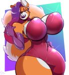  anthro big_breasts breasts canid canine clothed clothing cosplay curvy_figure disney dress female fox fur fyxe fyxe_(artist) huge_breasts jessica_rabbit mammal orange_body orange_fur solo who_framed_roger_rabbit wide_hips 