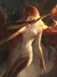  5_fingers breasts elden_ring featureless_crotch female fingers fromsoftware hair hi_res humanoid kardie malenia nude solo video_games wings 